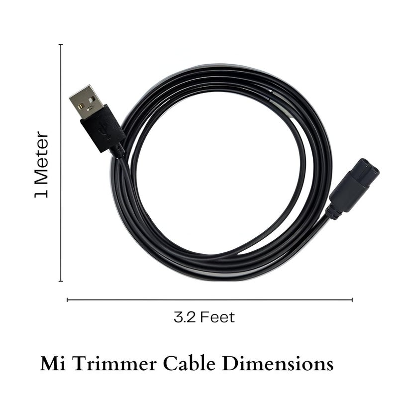 Upix USB Mi Trimmer Charging Cable 1 Meter (3.2 Feet), Compatible for Mi Trimmer, Shavers, Body Groomers Only - Black (Please match Cable Port before Ordering) (Works with 5V USB Adapter Only) - Image 2