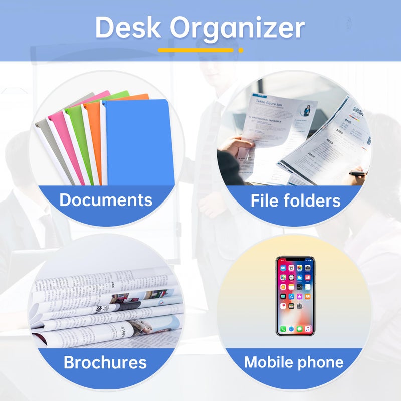 Delifox 4 Pack Stackable Paper Trays for Letter Documents, Desktop File Organizers for Office Supplies, Stackable Desk Tray Holder for Paper Storage, White - Image 4