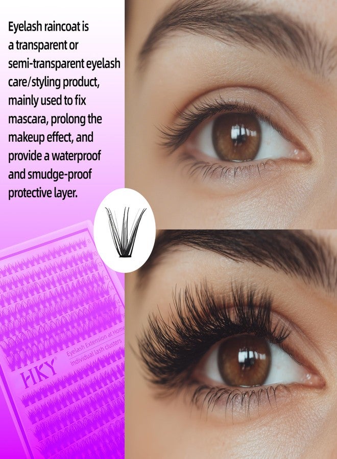 HKY Lash Clusters Kit 8-16mm 30D-40D Wispy Eyelash Clusters Lashes Natural DIY Lash Extension Kit Cluster Eyelash Extensions Kit 280pcs C Curl Individual Lashes Cluster Eyelash (With Tweezers) - Image 4
