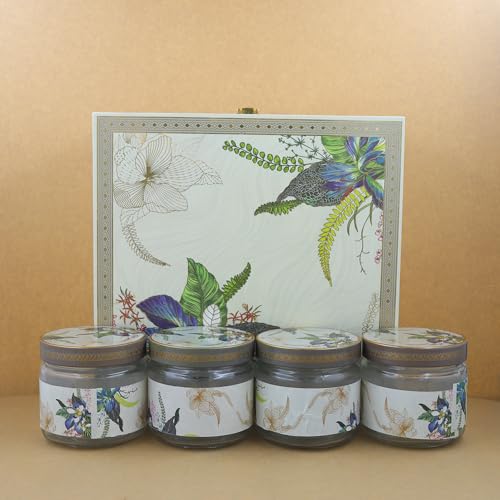 INTERNATIONAL GIFT صندوق الفواكه المجففة الخشبي الفاخر مع 4 برطمانات زجاجية - خيار تخزين مثالي للفواكه المجففة والشوكولاتة والوجبات الخفيفة | خيار هدايا للاحتفالات والزفاف - Image 5