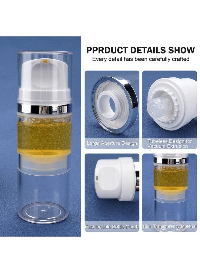 Cosywell Airless Pump Bottles 3.4Oz/100Ml Empty Moisturizer Pump Dispenser Airless Cosmetic Pump Container Travel Pump Bottles For Toiletries Shampoo Lotion And Cream Clear 2 Pack - Image 2