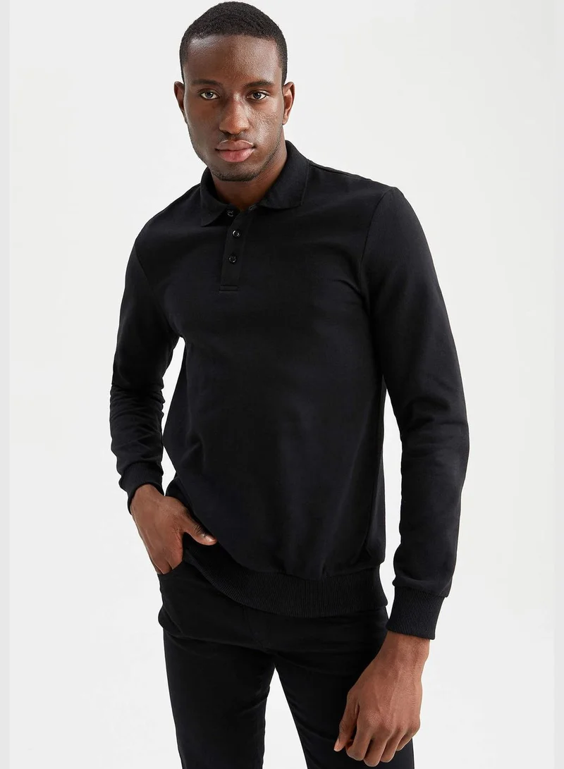 DeFacto Regular Fit Shirt Collar Long Sleeve Sweatshirt