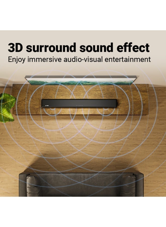 F&D HT-320 2.1Ch Home Theater Soundbar with Built-in Subwoofer 80W 3D Surround HiFi Audio from 6 Speakers, Bluetooth 5.0, Multi-Input (HDMI/Optical/AUX/USB), Remote Control for TV - Image 3