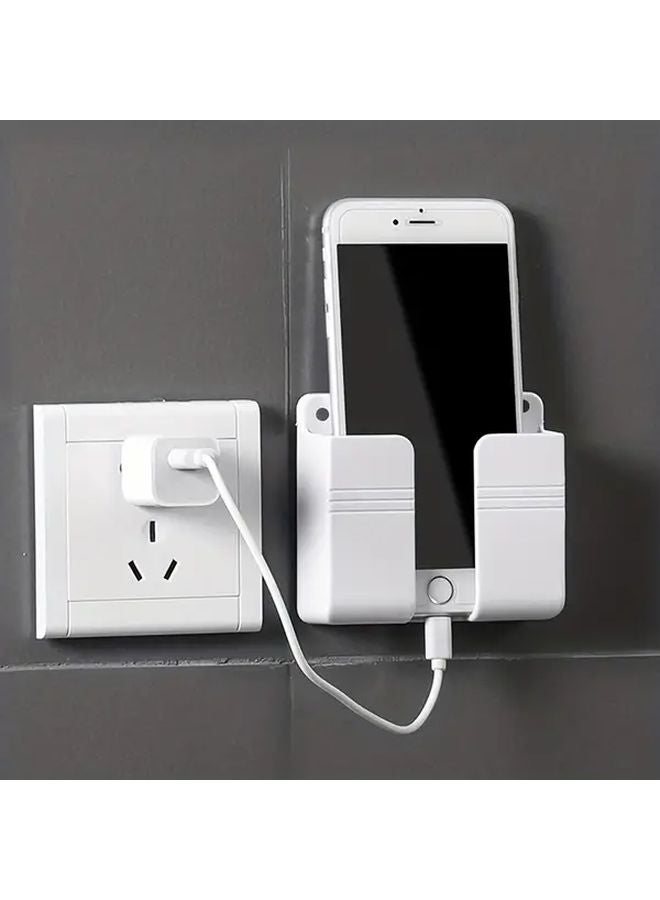 Black Wall Mounted Phone Charging Box Punch Free Storage Rack - Image 2