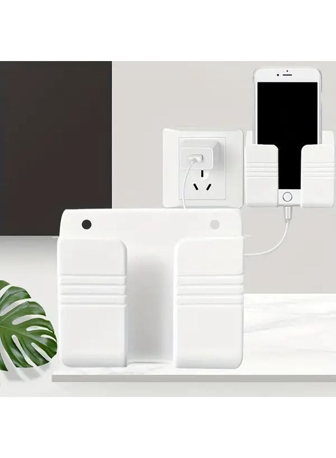 Black Wall Mounted Phone Charging Box Punch Free Storage Rack - Image 3