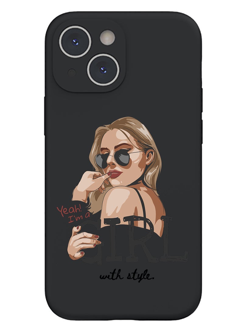 Theodor Protective Slim Fit Case Liquid Silicone Cover with Full Body Protection Anti-Scratch Shockproof Case For iPhone 14 Black  - Graduation copy - Image 1