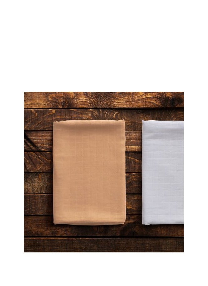 Anvi Baby Anvi Baby Organic Bamboo Muslin Swaddle Wrap- Set of 2 -Peaches & Cream  - Image 3
