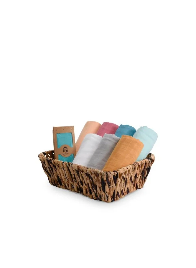 Anvi Baby Anvi Baby Organic Bamboo Muslin Swaddle Wrap- Set of 2 -Peaches & Cream