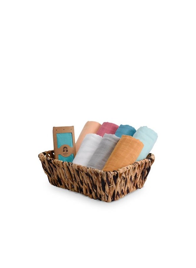 Anvi Baby Anvi Baby Organic Bamboo Muslin Swaddle Wrap- Set of 2 -Peaches & Cream  - Image 5