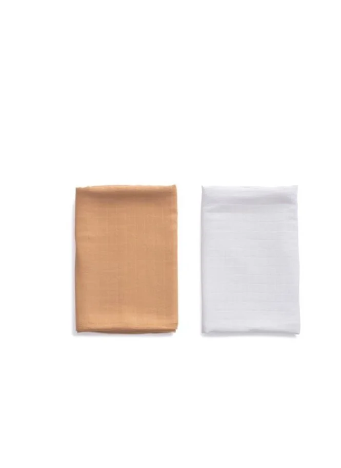 أنفي بيبي Anvi Baby Organic Bamboo Muslin Swaddle Wrap- Set of 2 -Peaches & Cream