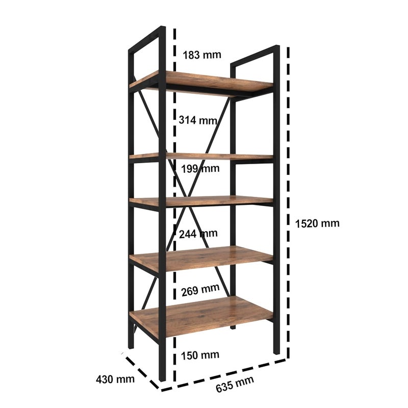 Klaxon Klaxon Wood Metal Multilayer Microwave Oven Stand for Kitchen Storage Countertop Kitchen Organizer Shelf Storage Racks Tiered Shelf 5Tier Oven Stand Forest Dark Black  - Image 3