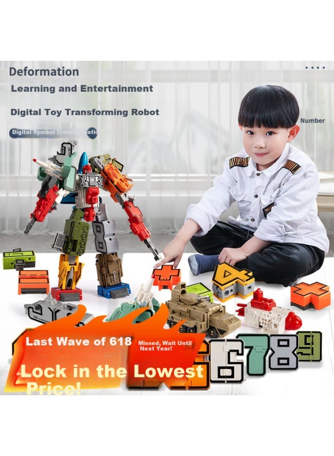 Temi Transforming Robot Toy Car Early Education Desktop Ornament Children's Birthday Holiday Gift - Image 1