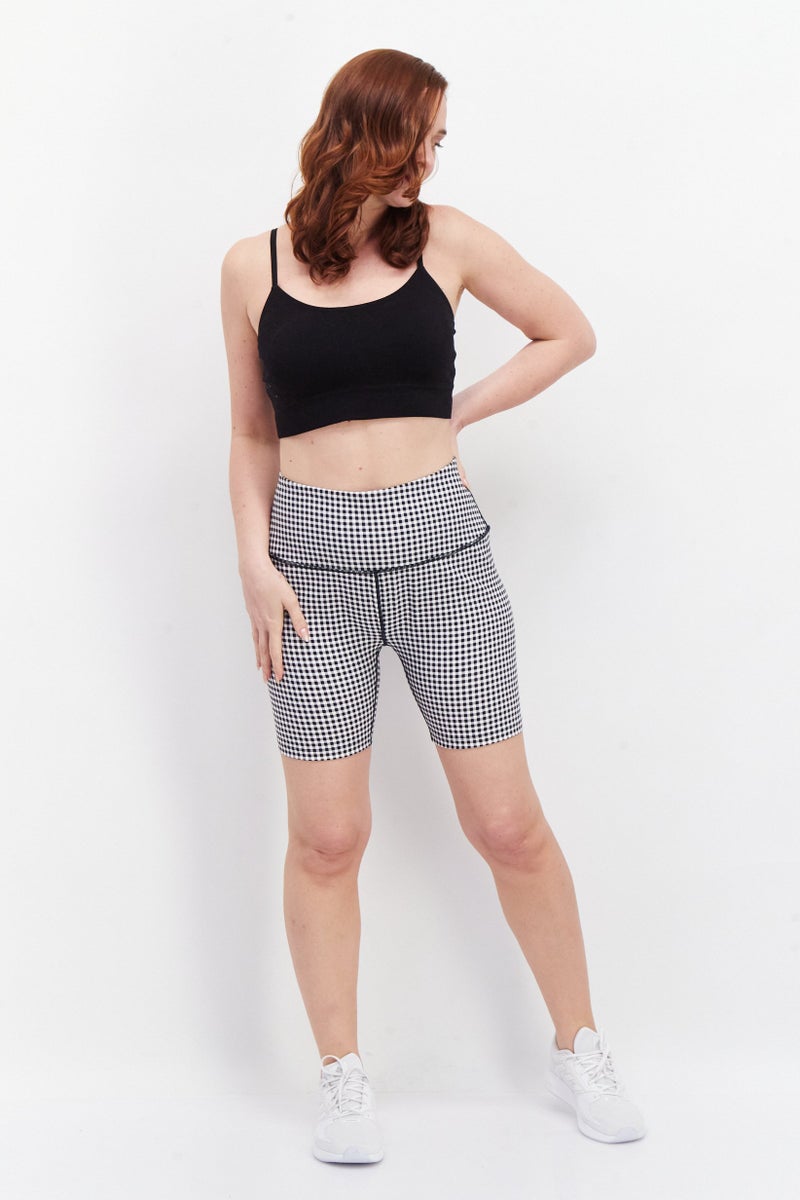 Eddie Bauer Women Checkerboard Legging Shorts, Black - Image 2