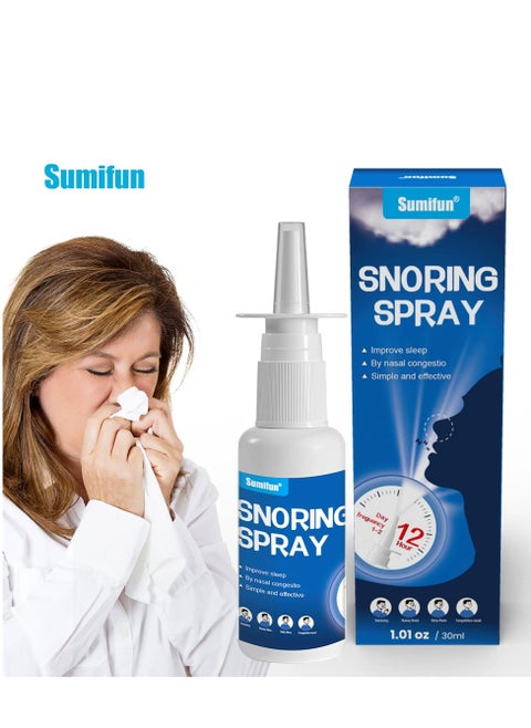 Snoring Spray - 30ml Anti-Snore Spray for Improved Breathing, Effective Solution to Reduce Snoring, Enhances Sleep Quality and Deep Sleep, Relieves Nasal Congestion and Discomfort