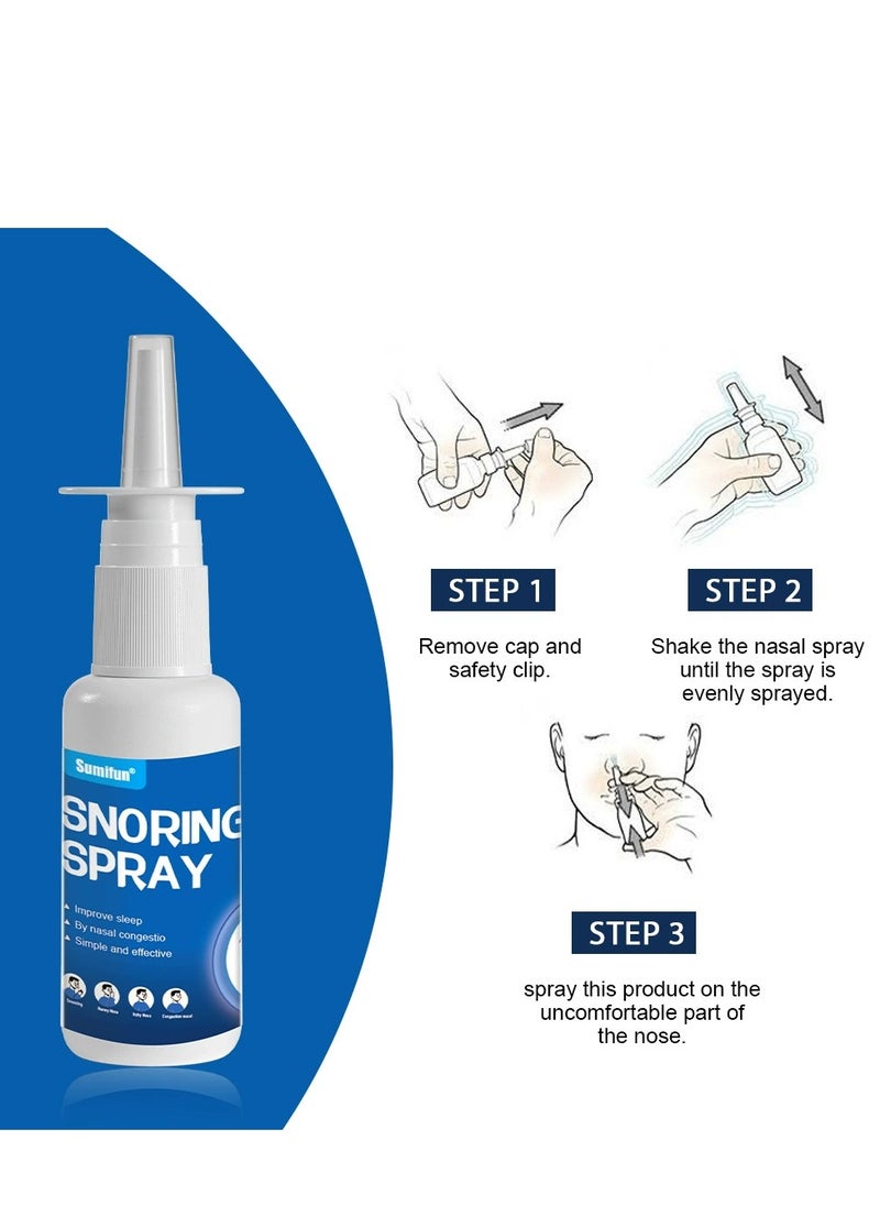 Snoring Spray - 30ml Anti-Snore Spray for Improved Breathing, Effective Solution to Reduce Snoring, Enhances Sleep Quality and Deep Sleep, Relieves Nasal Congestion and Discomfort