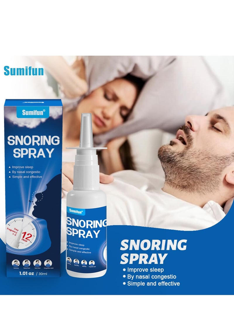 Snoring Spray - 30ml Anti-Snore Spray for Improved Breathing, Effective Solution to Reduce Snoring, Enhances Sleep Quality and Deep Sleep, Relieves Nasal Congestion and Discomfort