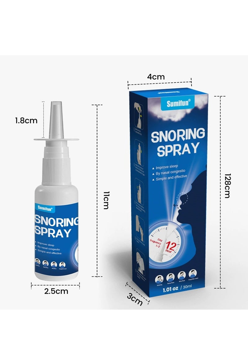 Snoring Spray - 30ml Anti-Snore Spray for Improved Breathing, Effective Solution to Reduce Snoring, Enhances Sleep Quality and Deep Sleep, Relieves Nasal Congestion and Discomfort