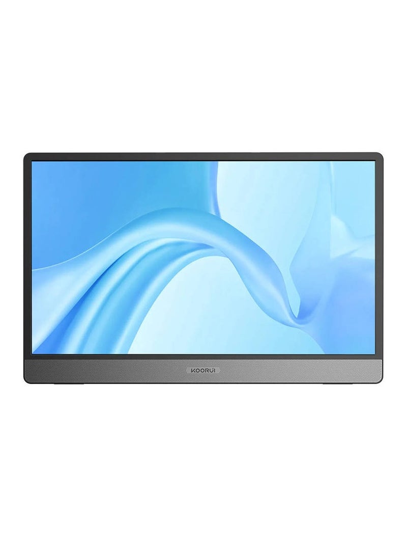 Koorui 15B1 15.6" IPS FHD Portable Monitor, Retina Display, 60Hz Refresh Rate, 5ms Response Time, 16 9 Aspect Ratio, Built-In Dual Speaker, Type-C & Mini HDMI Inputs, Black
