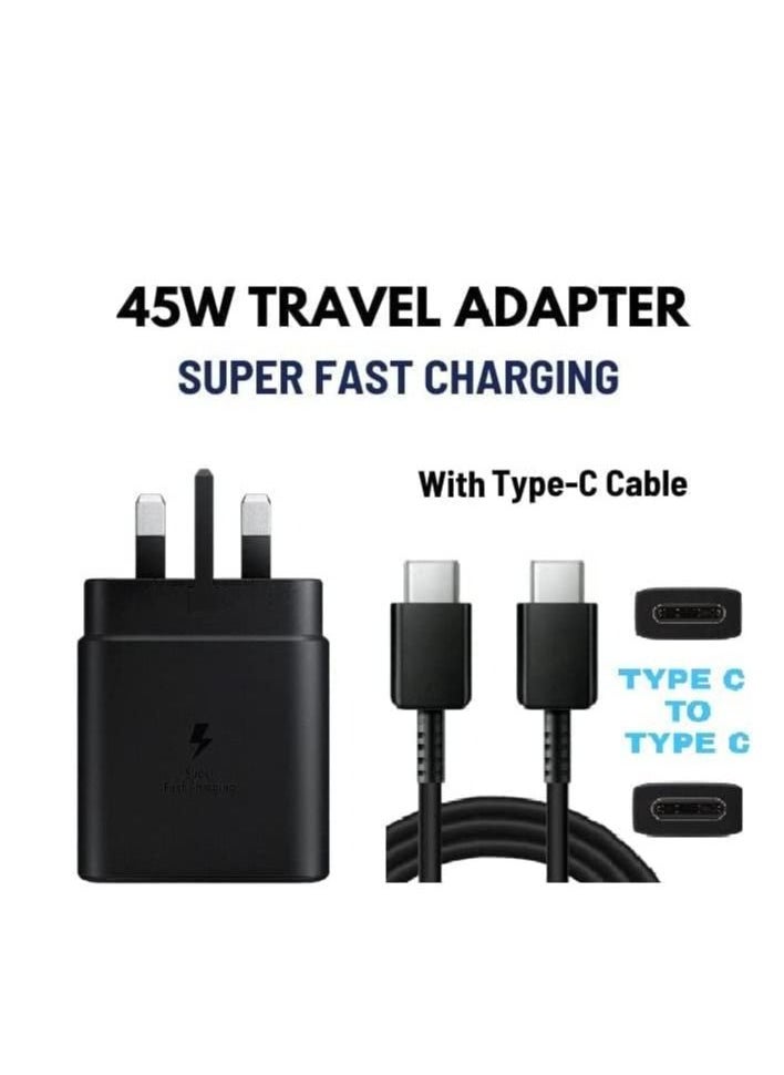 Generic - 45W USB C Charger for Samsung Fast Charger Plug and Cable 1.2M, Super Fast Charger for Galaxy S24 Ultra/S24+/S23/S22/S21+/S20/A16/A15/A14/A13/A55/A54/A53/A52/A51/A50/A73/A72/A71/A70/M60/M50/M40/M30/M20 USB C Fast Charger Type C Plug for Samsung Phone Charge - Image 1