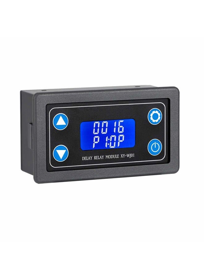 DROK Delay Relay Module, DC 6-30V Timer Relay 12V 24V 0.01s-9999min 50mA Digital Timer Cycle Delay Switch Module AC 220V Power On-Off Controller with LCD Display Switch Button Case - Image 1