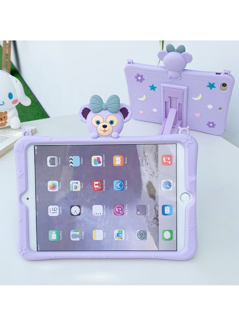 غطاء لجهاز iPad الجيل التاسع/الثامن/السابع، مقاس 10.2 بوصة، للأطفال، تصميم كيوت كاواي 3D، ناعم على شكل كرتوني، مناسب للبنات والأولاد، مزود بقاعدة - Image 4