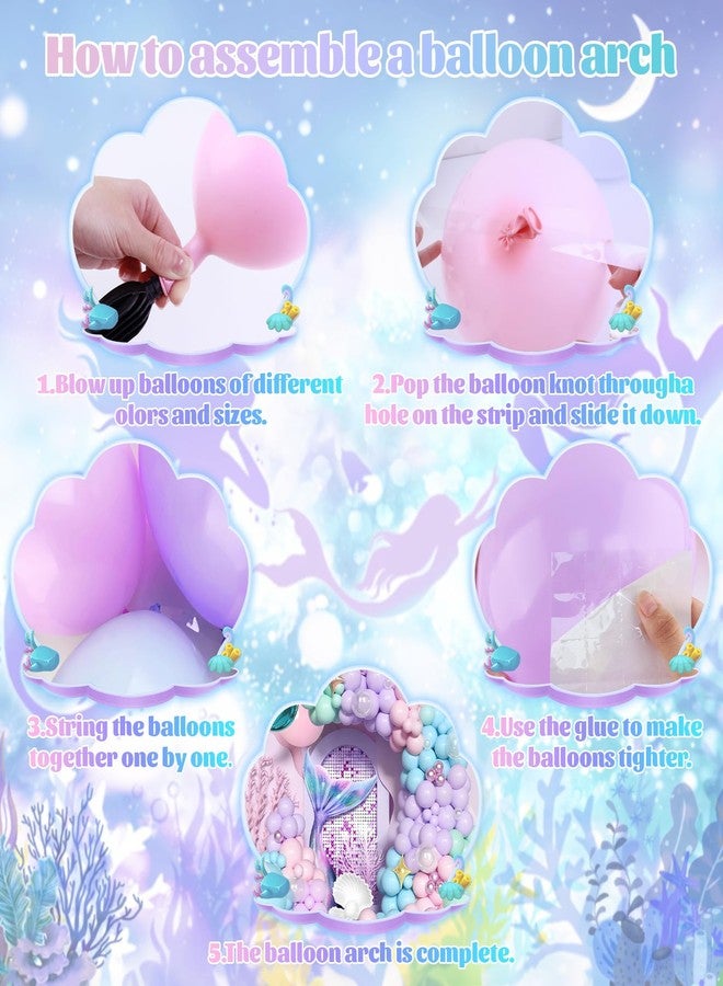 Lukinuo Mermaid Balloon Arch Kit Purple Pastel Pink light Blue Balloons with Mermaid Tails Foil Balloons Garland for Ocean Themed Party Baby Shower Decorations - Image 3