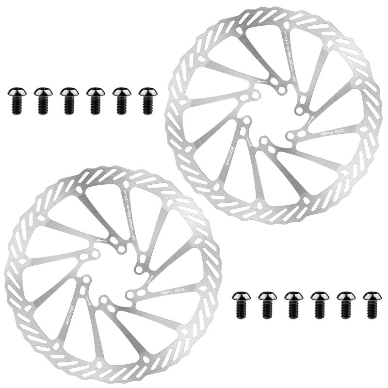 BUCKLOS 2PC Bike Brake Rotors 140mm 160mm 180mm 203mm, MTB Stainless Steel Bicycle Disc Rotors with 12 Bolts for Mountain Road Bike/Ebike/BMX - Image 1