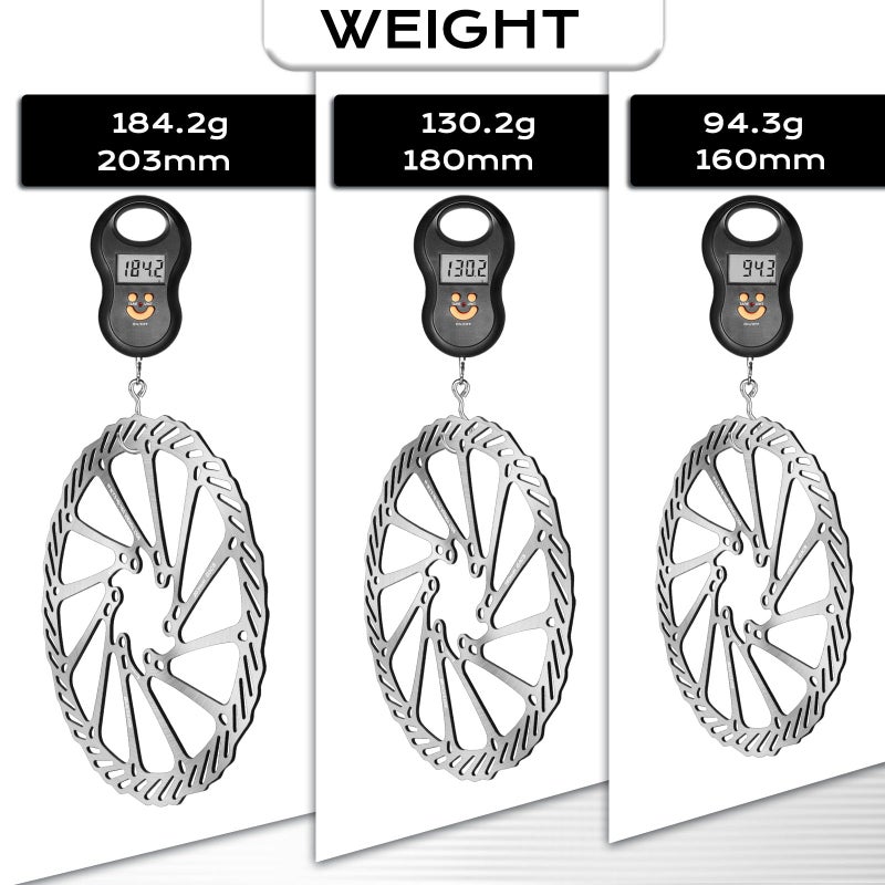BUCKLOS 2PC Bike Brake Rotors 140mm 160mm 180mm 203mm, MTB Stainless Steel Bicycle Disc Rotors with 12 Bolts for Mountain Road Bike/Ebike/BMX - Image 4