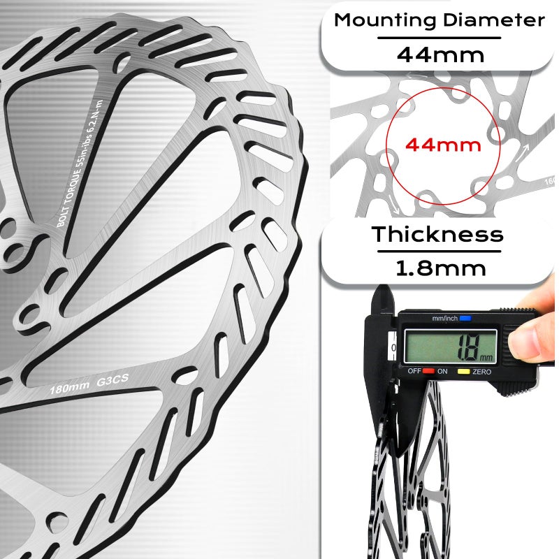 BUCKLOS 2PC Bike Brake Rotors 140mm 160mm 180mm 203mm, MTB Stainless Steel Bicycle Disc Rotors with 12 Bolts for Mountain Road Bike/Ebike/BMX - Image 3