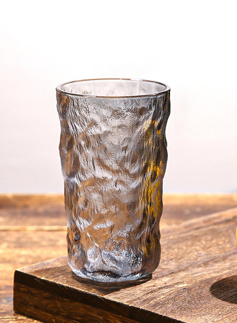 6-Piece Gray Textured Glass Drinking Cups – 300ML Each, Premium Decorative Glassware For Coffee，Water, Juice & Beverages - Image 4