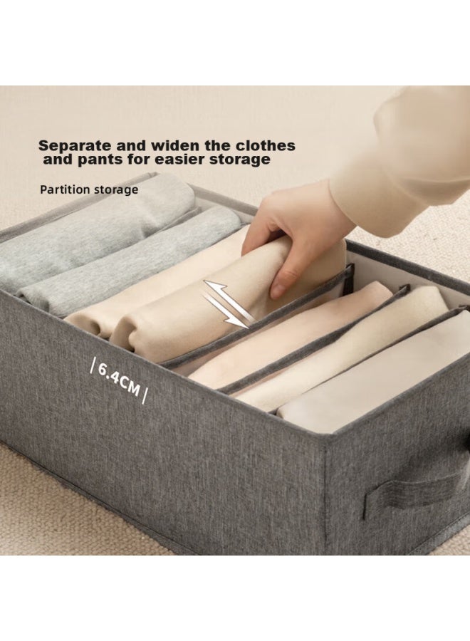 Eachy Clothes And Pants Storage Box, Wardrobe Organizer, Compartment Divider, Jeans Separator, Storage Container, Gray, 12 Compartments - Image 2