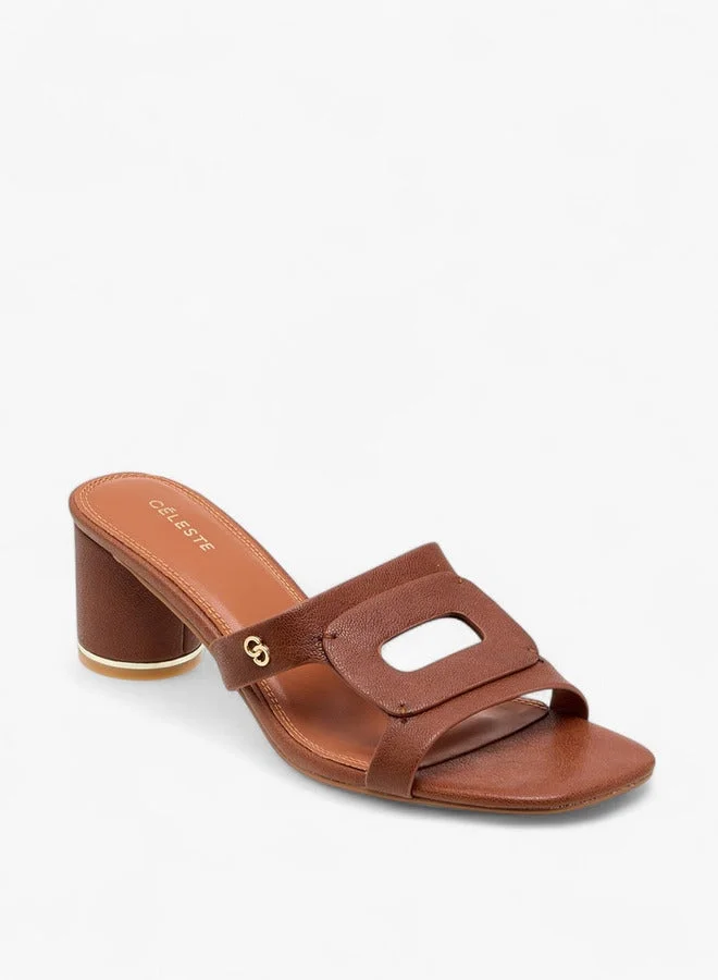 Celeste Women's Textured Slip-On Sandals with Block Heels