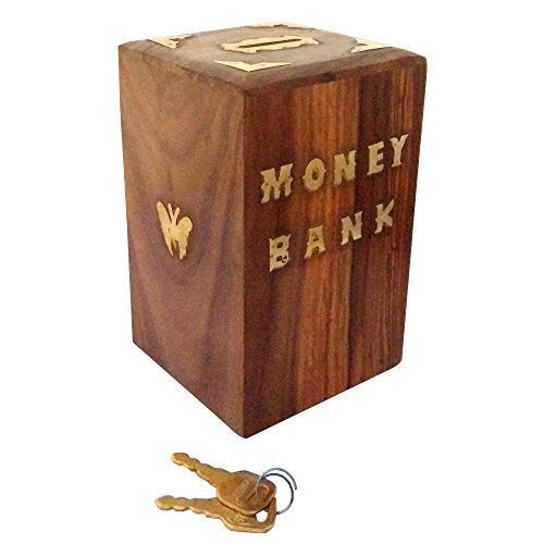RGrandsons Handicrafted Wooden Money Bank - Coin Saving Box - Piggy Bank - Gifts for Kids, Girls, Boys & Adults, Antique (Size: 6.00x4.00x4.00) - Image 4