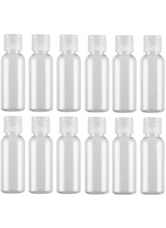 ericotry 12PCS 30G 30ml 1oz Clear Empty Plastic Sample Flip Cap Bottle Pot Vial Jar Perfect for Makeup Emollient Water Shower Gel Emulsion Liquid Comestic Containers 