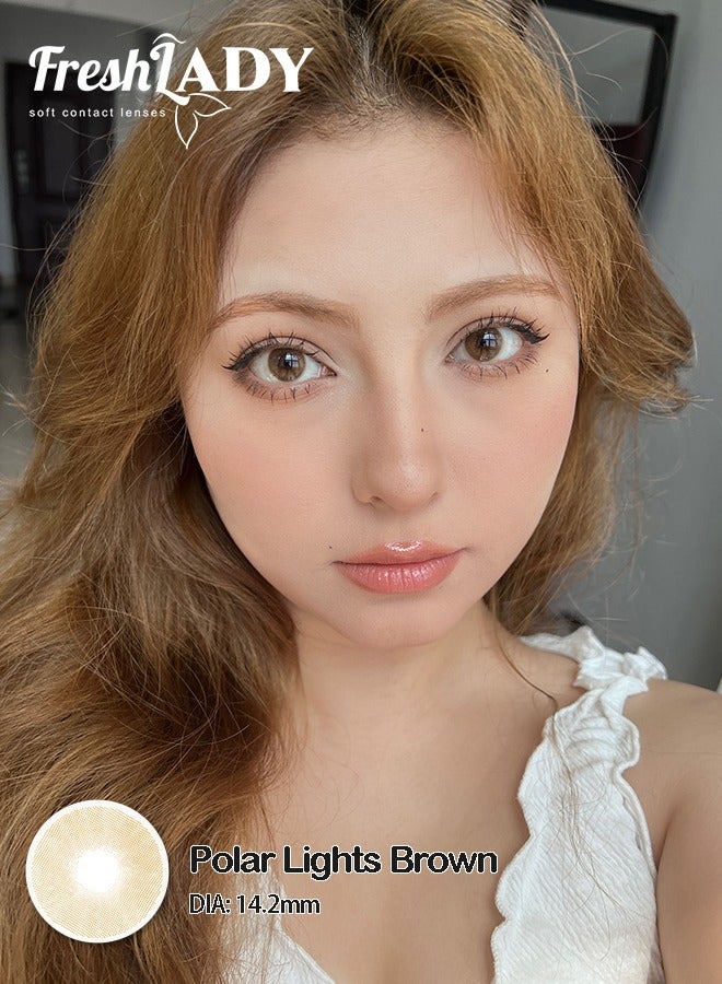 FreshLady Freshlady Polar Lights Brown 14.20mm Colored Contact Lenses 1 Year Disposable for Daily Wear - Image 4