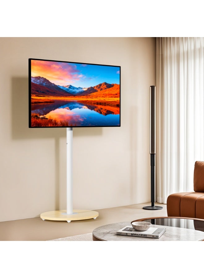 الشلالات عربة تلفزيون متنقلة لأجهزة التلفزيون LCD LED 4K المسطحة والمنحنية من 40 إلى 75 بوصة، حامل تلفزيون متين بعجلات مقاس 50 و55 و60 و65 و70 و75 بوصة، أقصى مقاس VESA 600x400 مم، يتحمل وزنًا يصل إلى 50 كجم، حامل أرضي متحرك مع رف - Image 4
