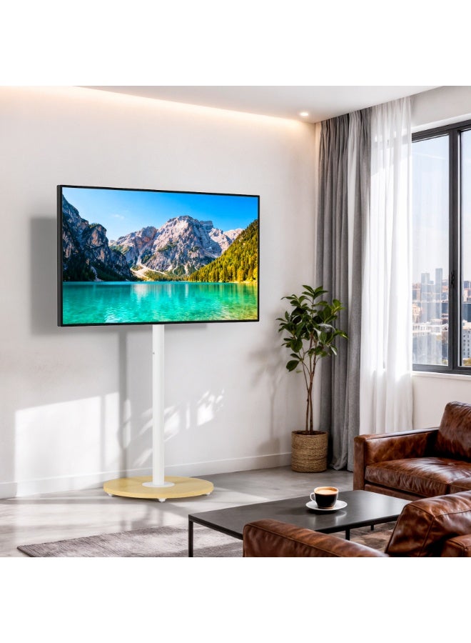 الشلالات عربة تلفزيون متنقلة لأجهزة التلفزيون LCD LED 4K المسطحة والمنحنية من 40 إلى 75 بوصة، حامل تلفزيون متين بعجلات مقاس 50 و55 و60 و65 و70 و75 بوصة، أقصى مقاس VESA 600x400 مم، يتحمل وزنًا يصل إلى 50 كجم، حامل أرضي متحرك مع رف - Image 5