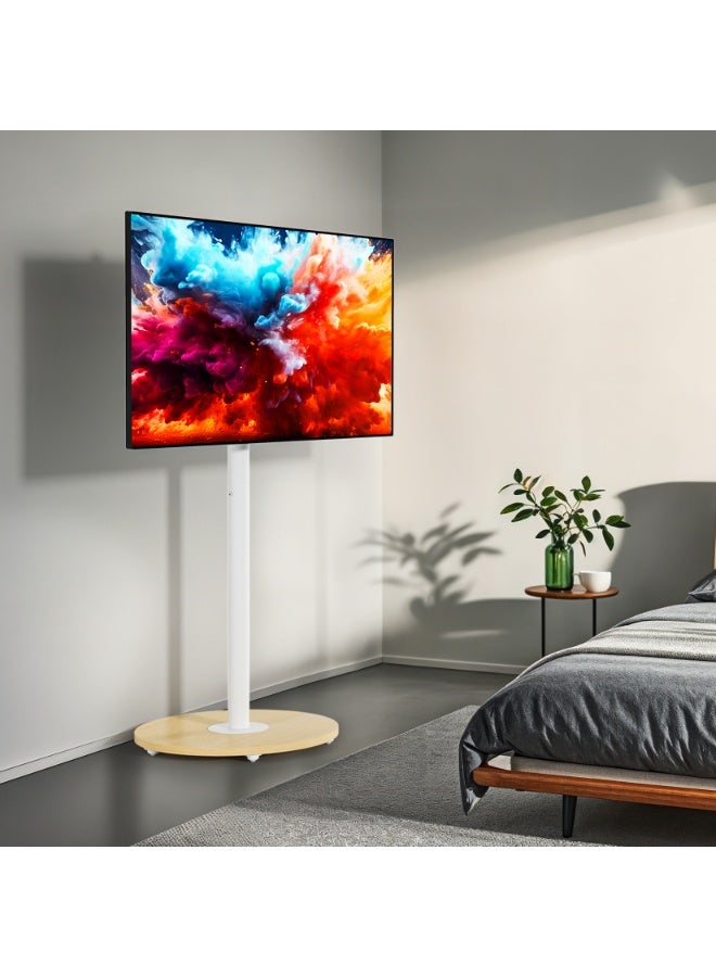 الشلالات عربة تلفزيون متنقلة لأجهزة التلفزيون LCD LED 4K المسطحة والمنحنية من 40 إلى 75 بوصة، حامل تلفزيون متين بعجلات مقاس 50 و55 و60 و65 و70 و75 بوصة، أقصى مقاس VESA 600x400 مم، يتحمل وزنًا يصل إلى 50 كجم، حامل أرضي متحرك مع رف - Image 3