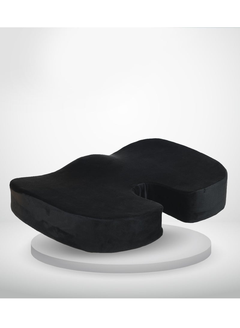 اتش تي وسادة مقعد طبية مضادة للانزلاق لتقويم العظام لجميع الكراسي تخفف الام الناسور و الظهر وعرق النسا وعظم العظام والبواسير، ازرق، فوم المانى - Image 1