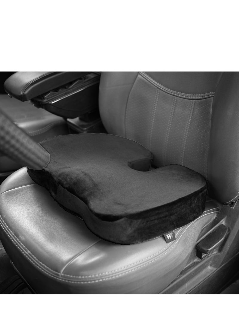 اتش تي وسادة مقعد طبية مضادة للانزلاق لتقويم العظام لجميع الكراسي تخفف الام الناسور و الظهر وعرق النسا وعظم العظام والبواسير، ازرق، فوم المانى - Image 3