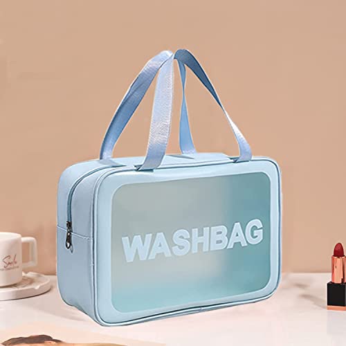 OCEANEVO Makeup Travel Pouch, Cosmetic Bag, Travel kit Pouch for Toiletries, Brushes and Cosmetics - Set of 3 - Washbag Pouch - Blue - Image 3