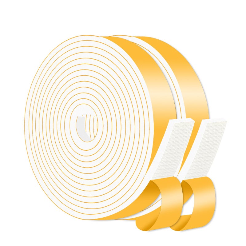 MIKONIYA Weather StrippingWeather Stripping for DoorStrong Adhesive Lightproof Soundproof FoamDoor Seal Strip for Door FrameWindow FrameWhite1 in x 14 in x 26Ft - Image 2
