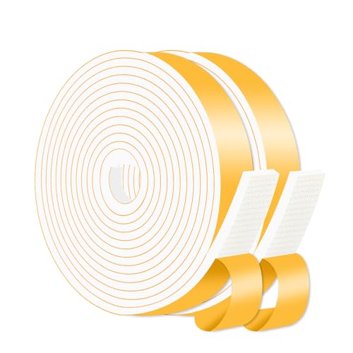 MIKONIYA Weather StrippingWeather Stripping for DoorStrong Adhesive Lightproof Soundproof FoamDoor Seal Strip for Door FrameWindow FrameWhite1 in x 14 in x 26Ft - Image 1