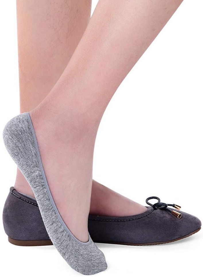 Glamroot Women's/Girl's Non Slip No Show/Liner/Footies/Foot Cover Socks (Pack Of 4) Black/Beige/White/Grey - Image 2