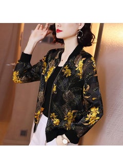 Generic 2024 Summer New Large Size Loose Fit Jacket Cardigan Top Short Jacket Trendy Printing Sun Protection Baseball Uniform For Women 8004# 