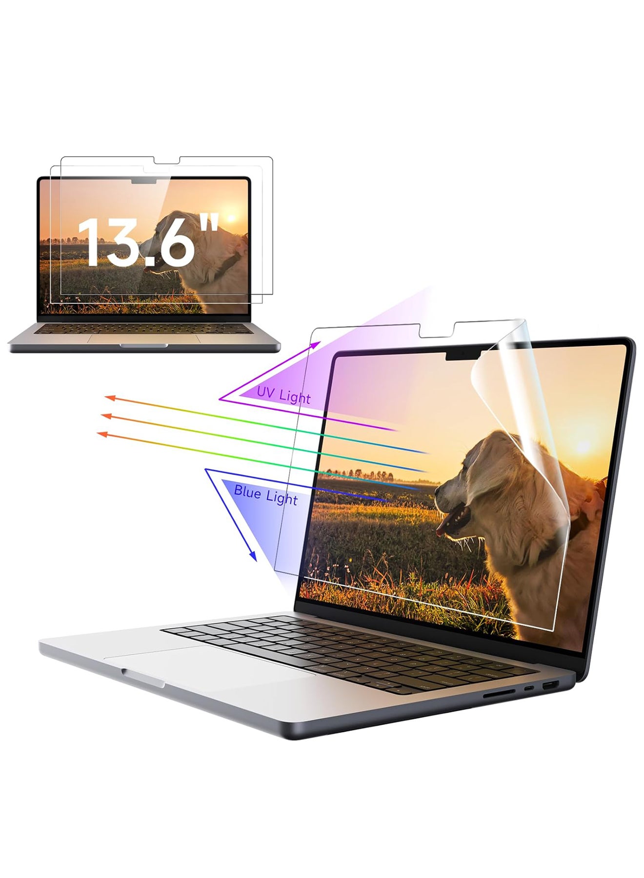 إس جيت إس جيت 2 قطعة واقي شاشة مات خفيف لـ MacBook Air 13.6 إنش