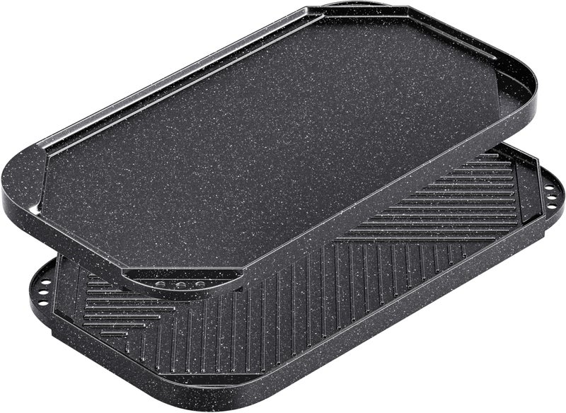 Caannasweis Nonstick Griddle Grill Pan 195 x 11 Reversible Griddle Pan for Stove Top Grill or Campfire Two Burner Cast Aluminum Grill Rectangular Baking Flat and Ribbed Griddle Plate - Image 2