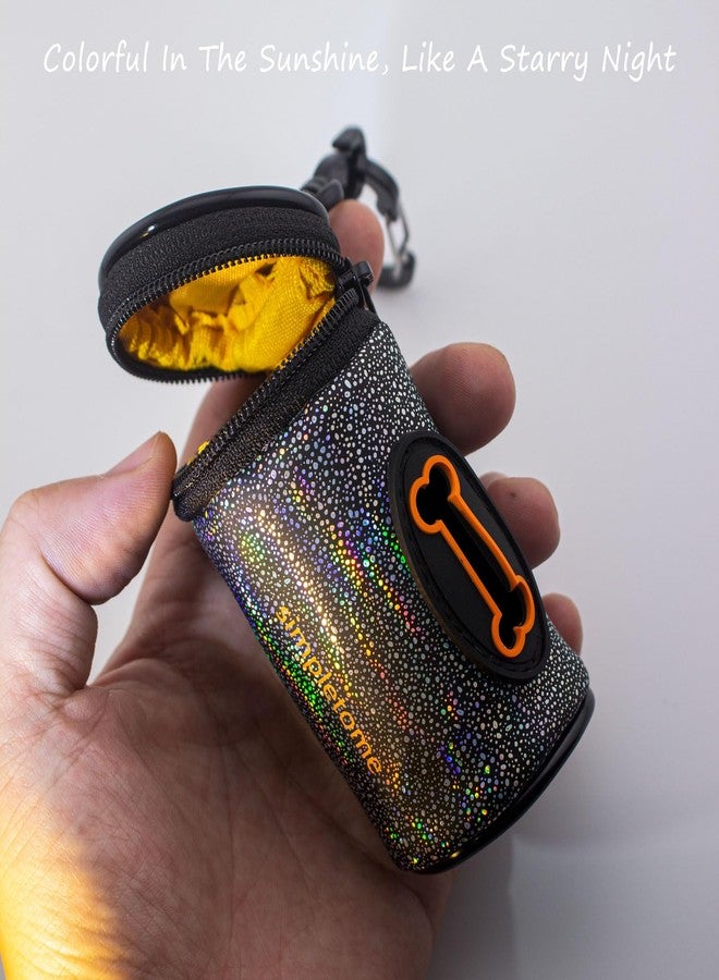 simpletome Dog Waste Bag Dispenser for Leash Belt Waterproof Microfiber Leather YKK Zipper (Starry Sky) - Image 4