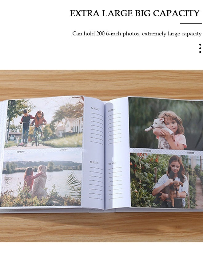 DUNISO 2Packs 200 Pockets Foil Stamping Photo Album for 6 Inches Photos Portable Photo Album for Baby Family Wedding Boys Girls - Image 3