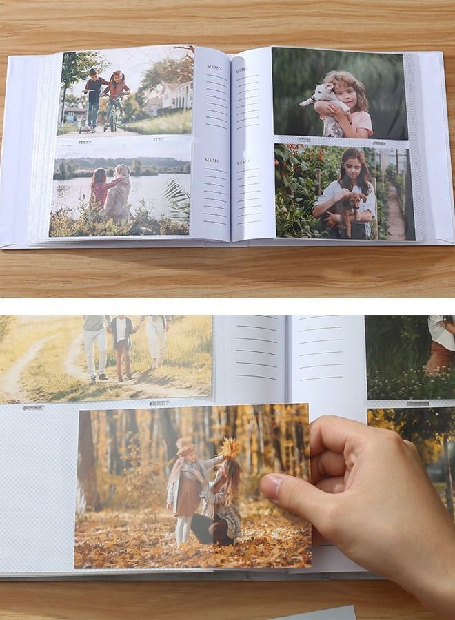 DUNISO 2Packs 200 Pockets Foil Stamping Photo Album for 6 Inches Photos Portable Photo Album for Baby Family Wedding Boys Girls  - Image 4